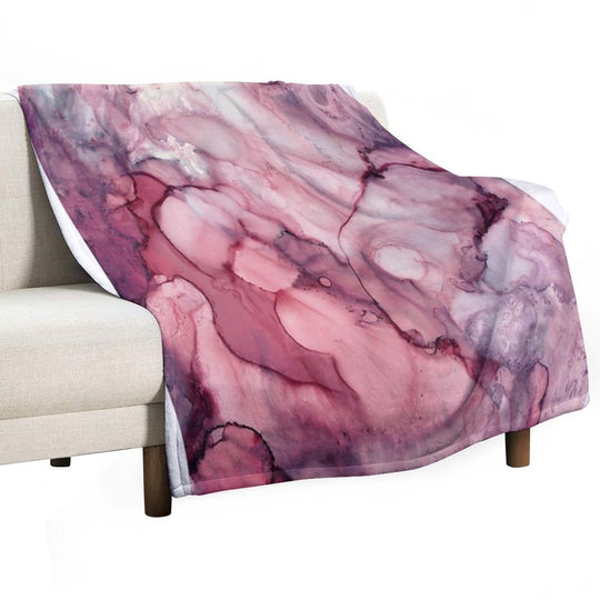 Liquid Mauve Abstract Compact Throw Blanket
