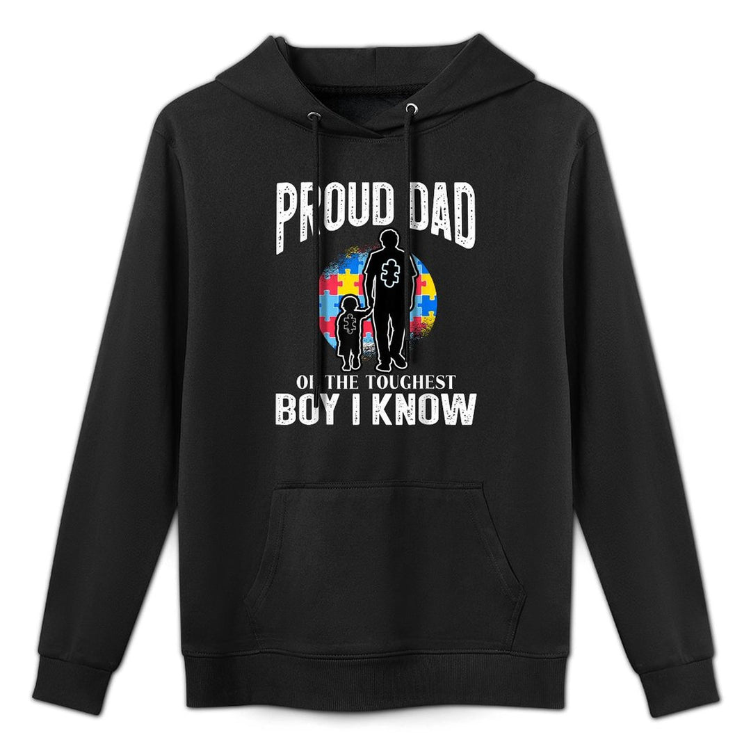 Autism Awareness for Proud Dad Support Autistic Kids Breathable Fabric Hoodie