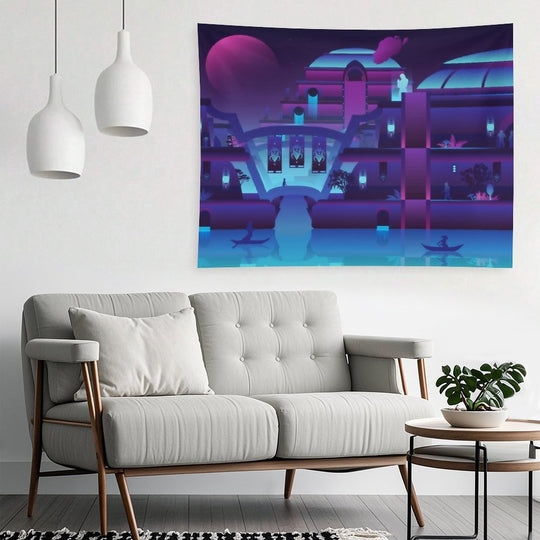 Synthwave Vivec City Tapestry