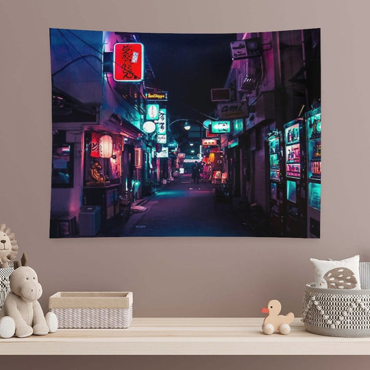 Late Night in Shinjuku's Golden Gai Tapestry