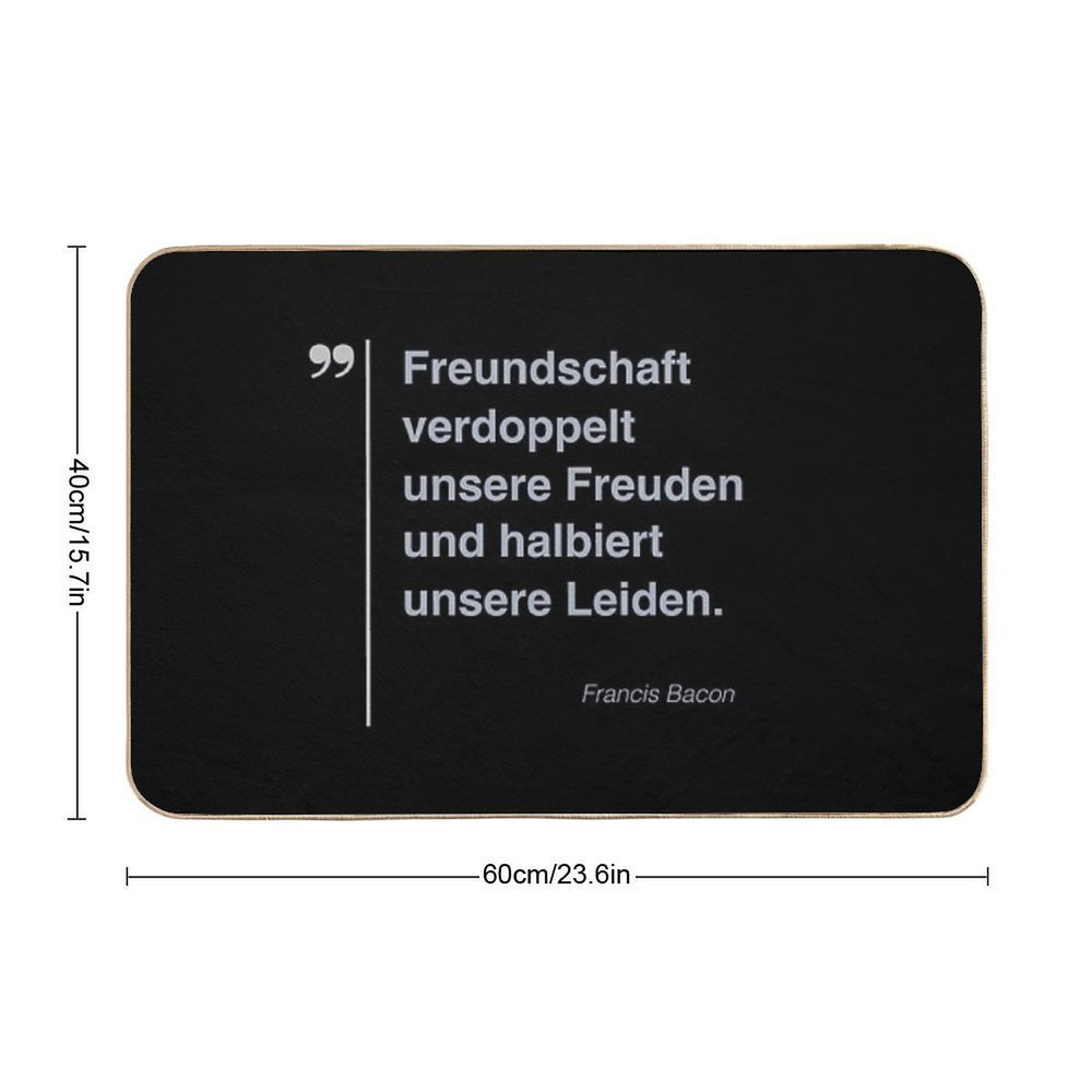 Francis Bacon Zitat Über Freundschaft Auf Deutsch  Long-Lasting Bath Mat