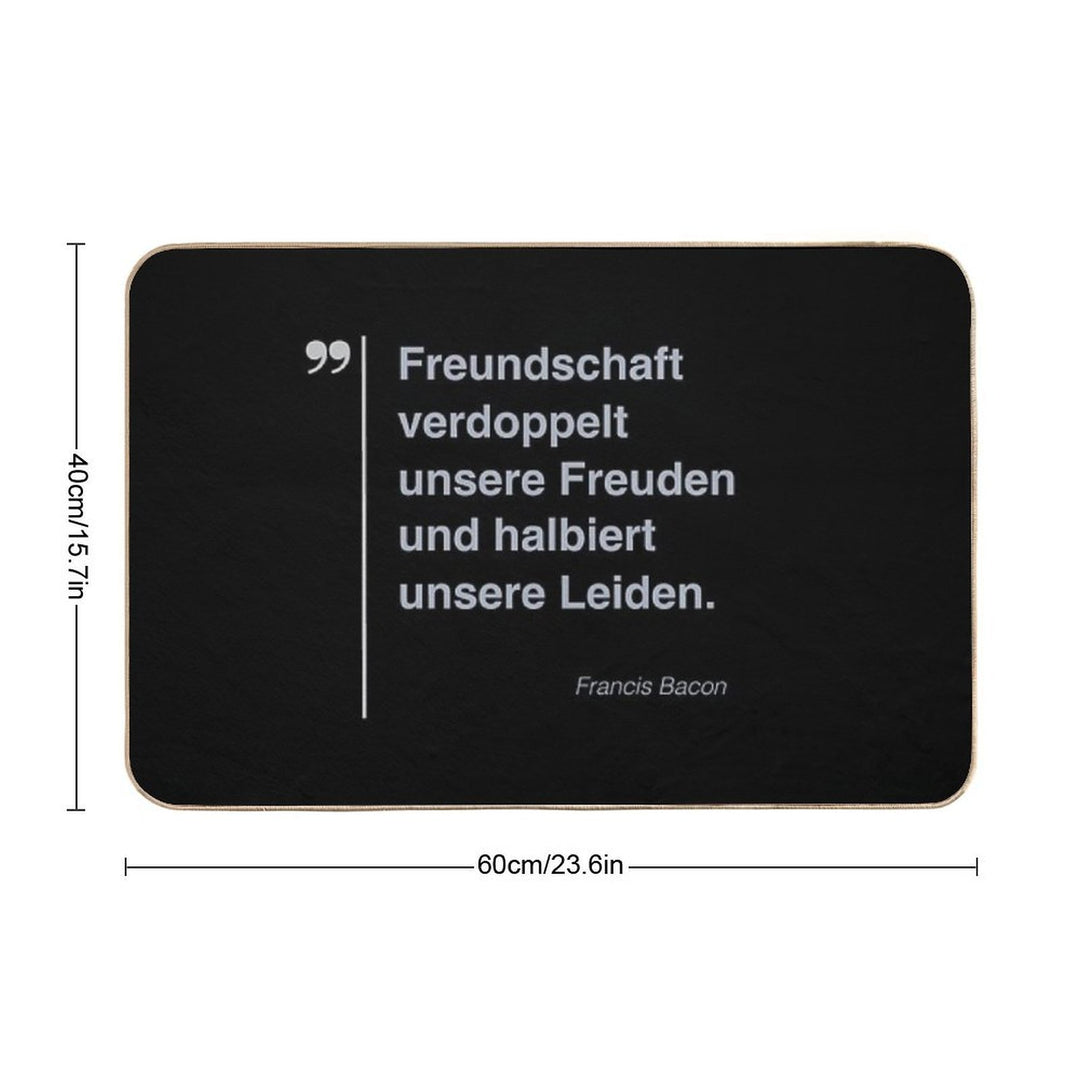 Francis Bacon Zitat Über Freundschaft Auf Deutsch  Long-Lasting Bath Mat
