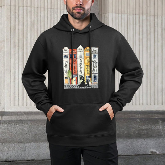 Jane Austen Books Street Romance Reader Bookish Jane Austen Kangaroo Pocket Hoodie