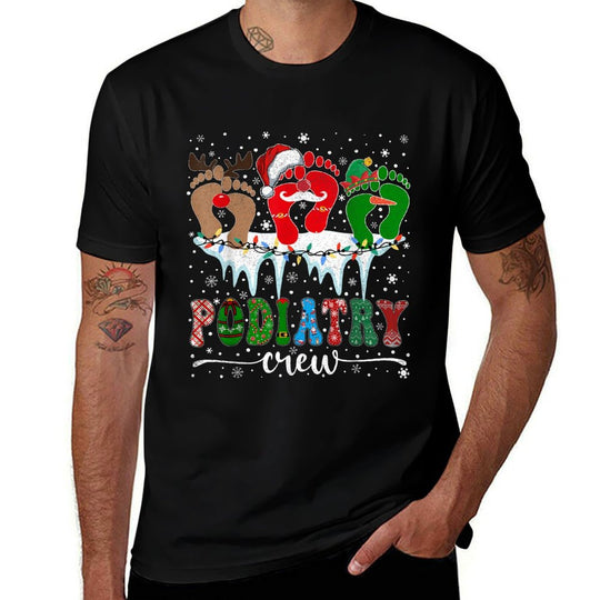 Christmas Footprint Doctor Podiatrist Podiatry Crew Xmas  Stretchy T-Shirt