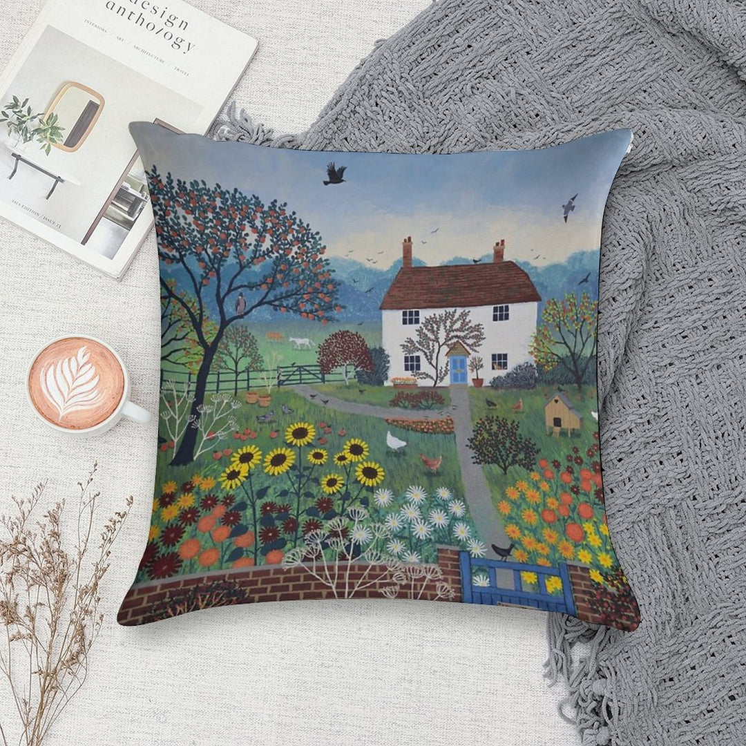 Apple Tree Cottage Soft Short Plush Fabric Throw Pillow