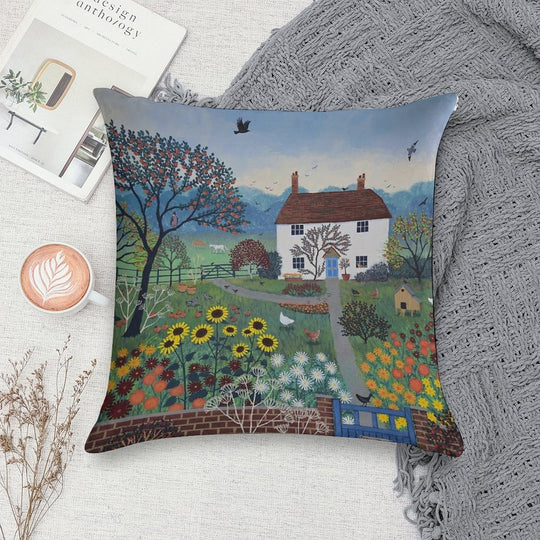 Apple Tree Cottage Soft Short Plush Fabric Throw Pillow