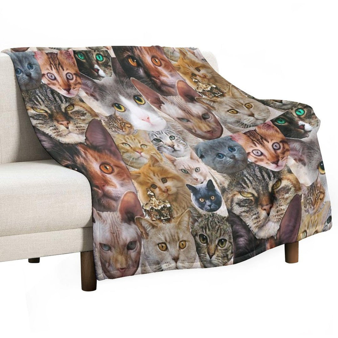 Cat Collage Eco-conscious Throw Blanket