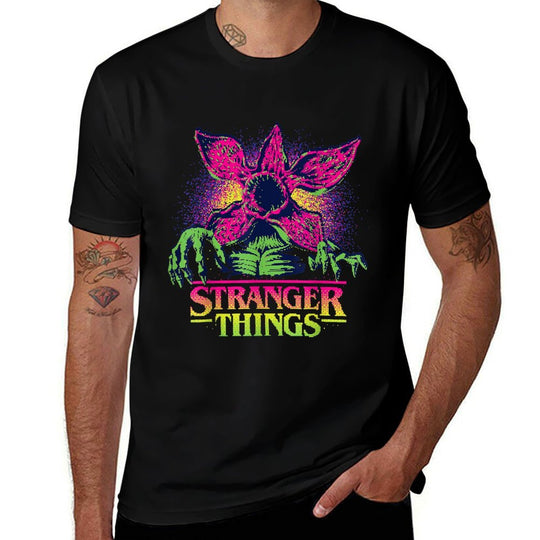 Stranger Things Season 5 Retro Video Game Demogorgon  High-quality Stitching T-Shirt