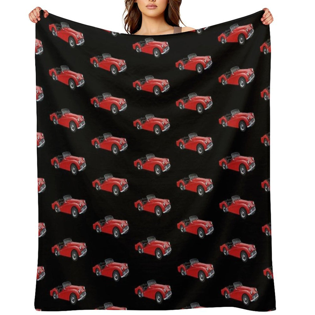 Triumph TR3 in Red Multi-functional Throw Blanket