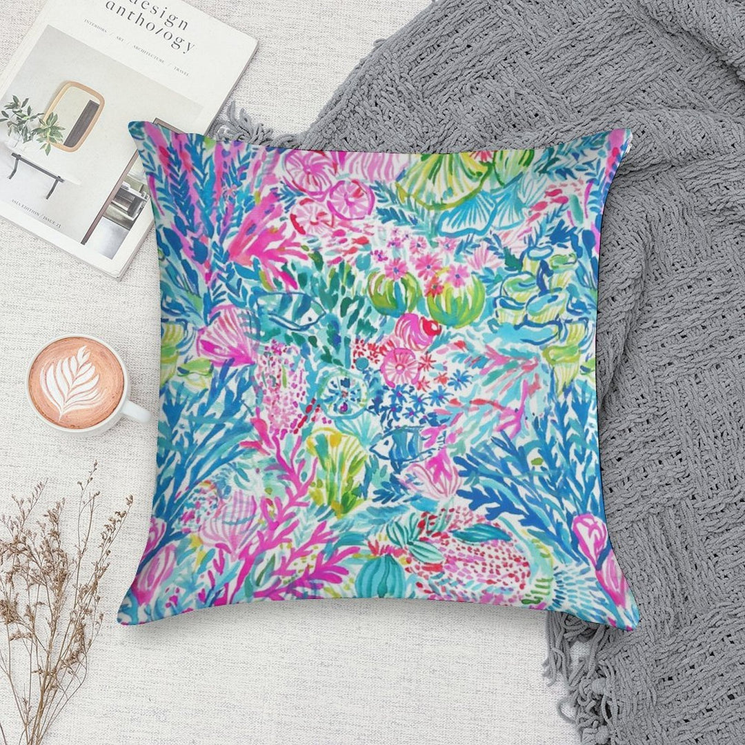 Summer Lily Ocean Holidays Soft Shrink-Resistant Throw Pillow