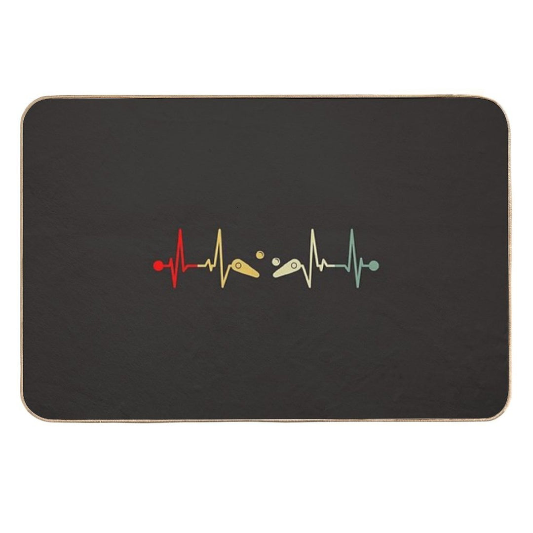 Pinball Machine Heartbeat Vintage Durable Bath Mat