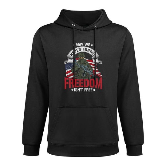 Mens US Army Freedom Liberty Soldier 4th Of July Veteran Moisture-Wicking Hoodie