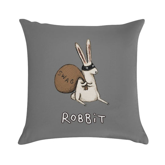 Robbit Soft Short Plush Fabric Throw Pillow