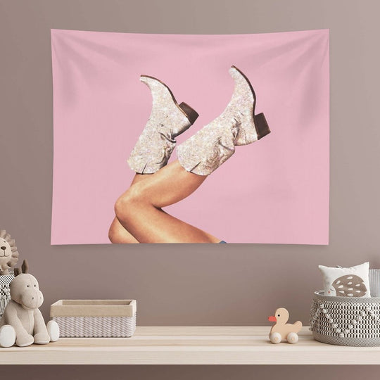 These Boots - Glitter Pink II Tapestry