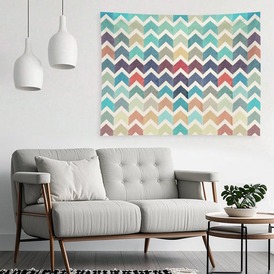 Watercolor Chevron Pattern Tapestry