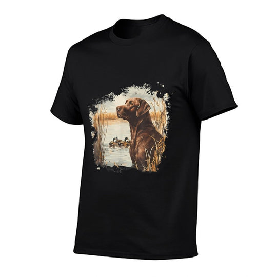 Retro Chocolate Lab Mallard Duck For Duck Hunting Men Dad  Vintage-inspired T-Shirt