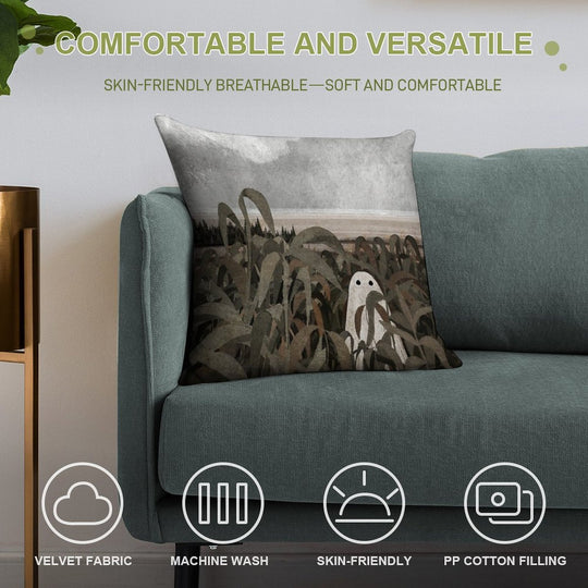 There's A Ghost in The Cornfield Again... Soft Decorative Cover Throw Pillow