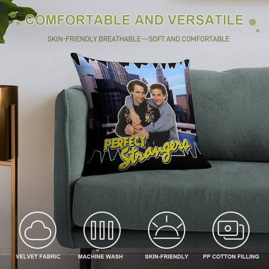 Perfect Strangers Larry Balki Retro Throwback Chicago Skyline Tribute Soft Durable Construction Throw Pillow