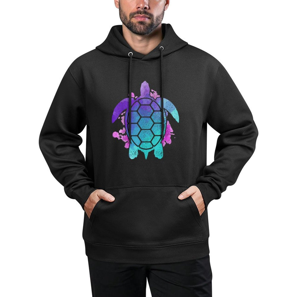 Sea Turtle - Watercolor Art Ocean SCuba Diving Machine Washable Hoodie