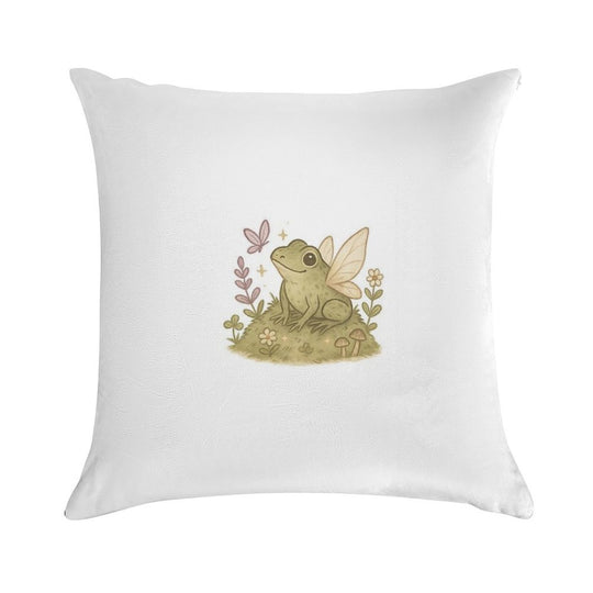 Fairy Frog Soft Decorative Cover Throw Pillow