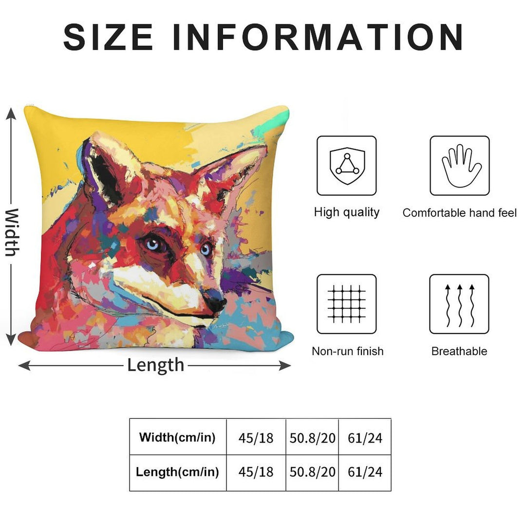 Fox Soft Decorative Cover Throw Pillow