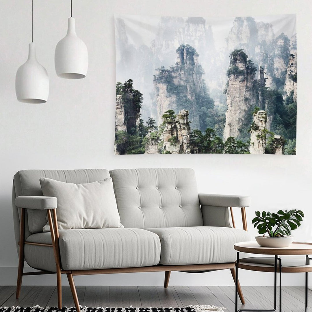 Floating Mountains Zhangjiajie National Forest Park Art Photo Print Tapestry