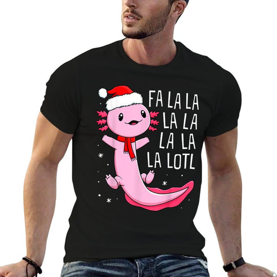 Funny Fa La La Lotl Axolotl Toddler Kids Boys Christmas Xmas  Polyester Blend T-Shirt