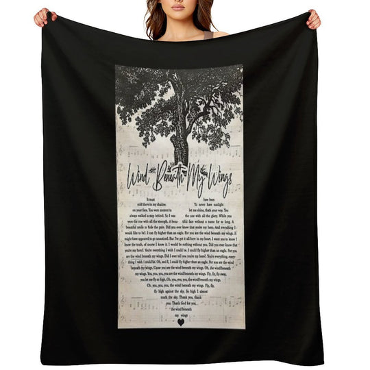 Bette Midler - Wind Beneath My Wings Lyrics Wall Art Gift Durable Throw Blanket