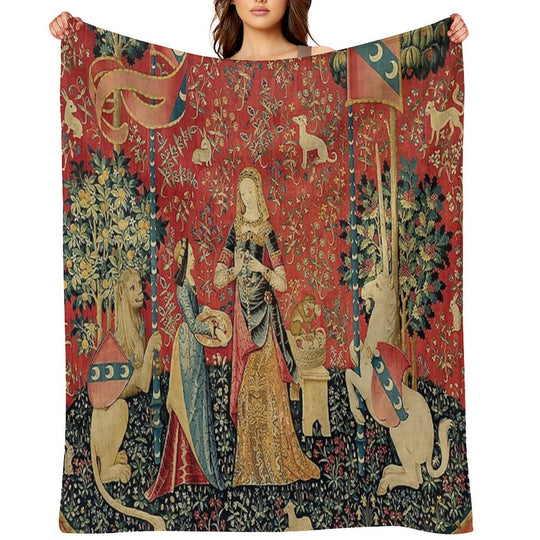 The Lady And The Unicorn À Mon Seul Désir Durable Throw Blanket