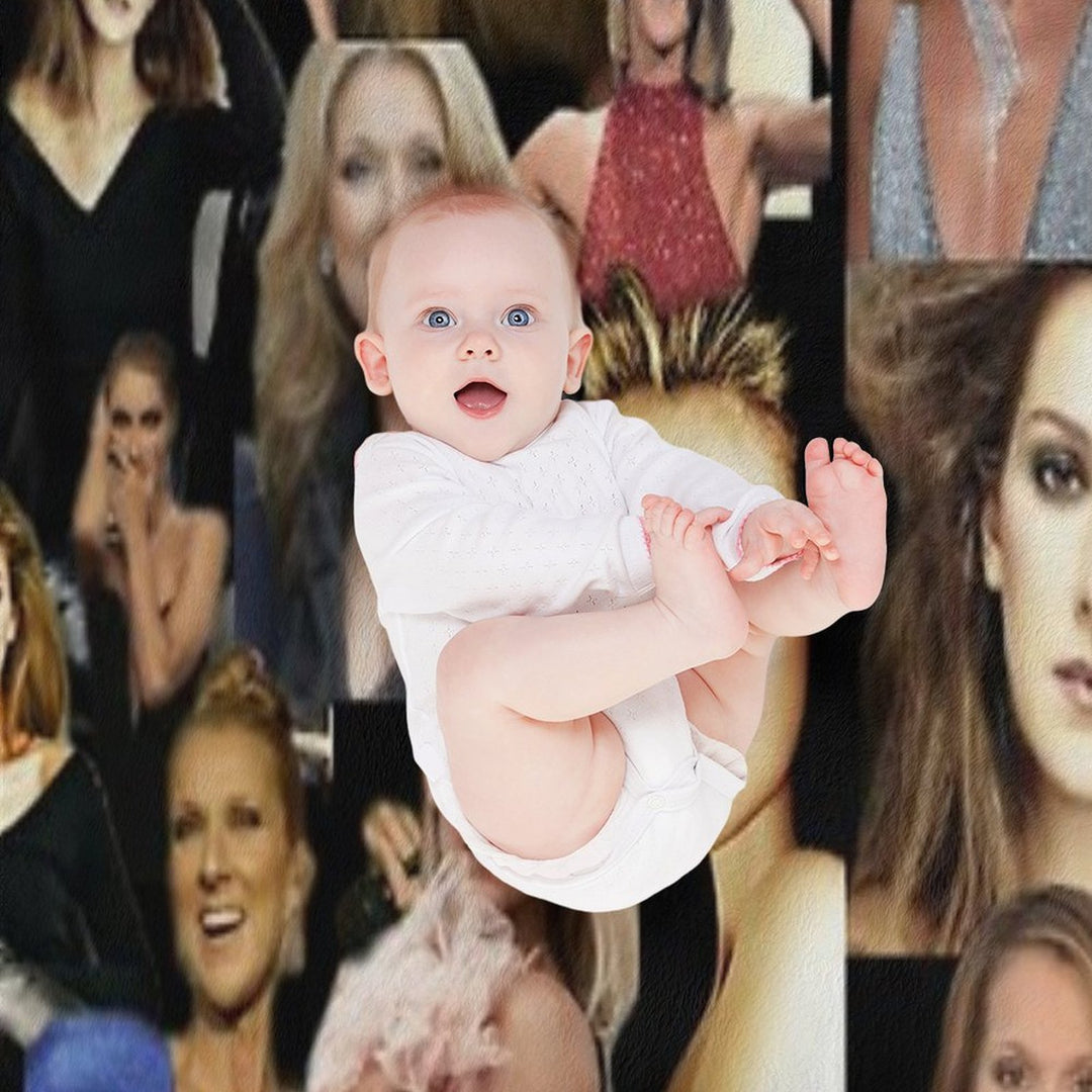 Celine Dion Collage Wrinkle-free Throw Blanket