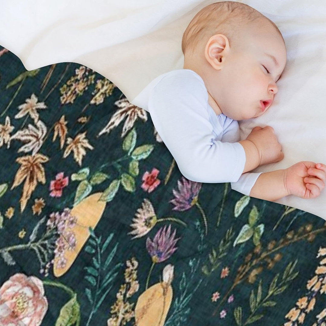 Hana Floral (teal) Gift-ready Throw Blanket