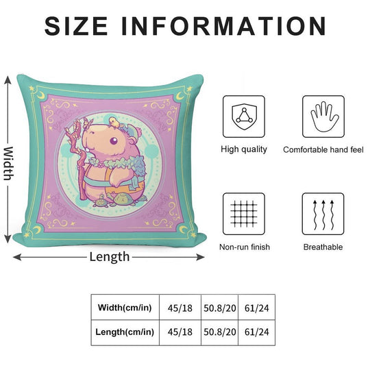 Druid Capybara Soft Reinforced Edging Throw Pillow