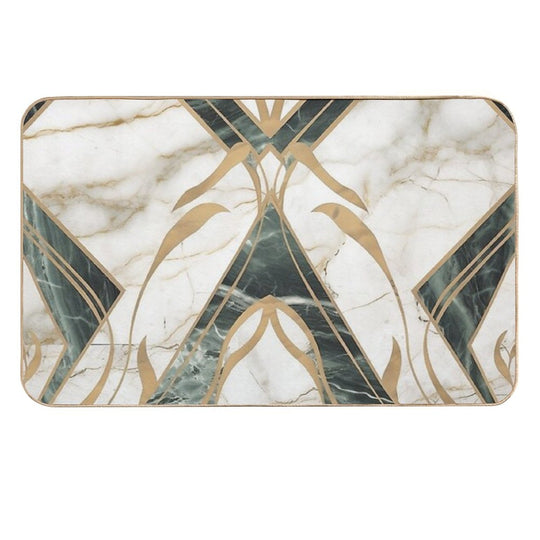 Olive Deco Marble  Slip-Resistant Bath Mat