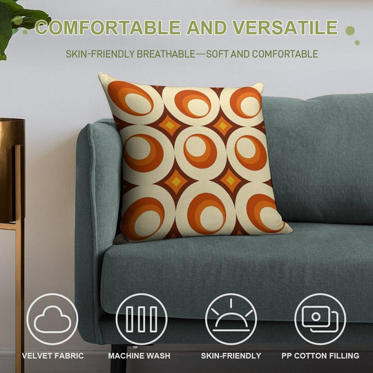 Mid-Century Modern 3 Crescent Soft Fade-Resistant Throw Pillow