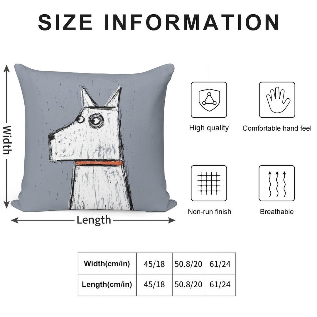 Arthur White Dog Soft Durable Construction Throw Pillow