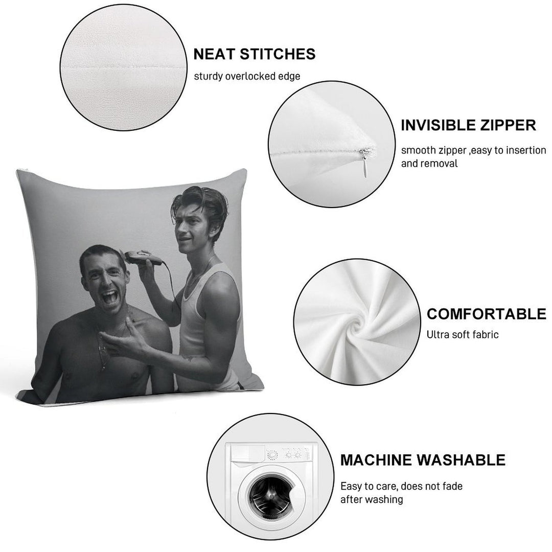 Alex Turner And Miles Kane Soft Luxury Feel Throw Pillow