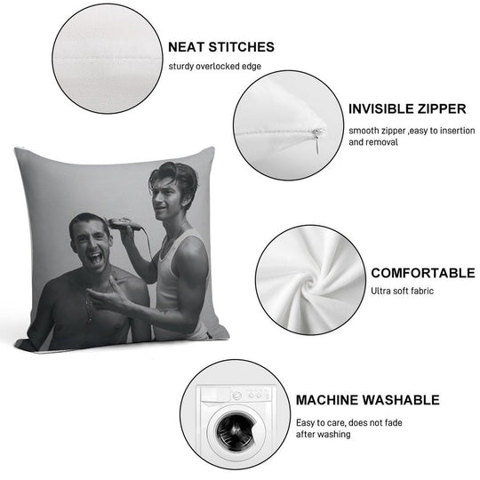 Alex Turner And Miles Kane Soft Luxury Feel Throw Pillow