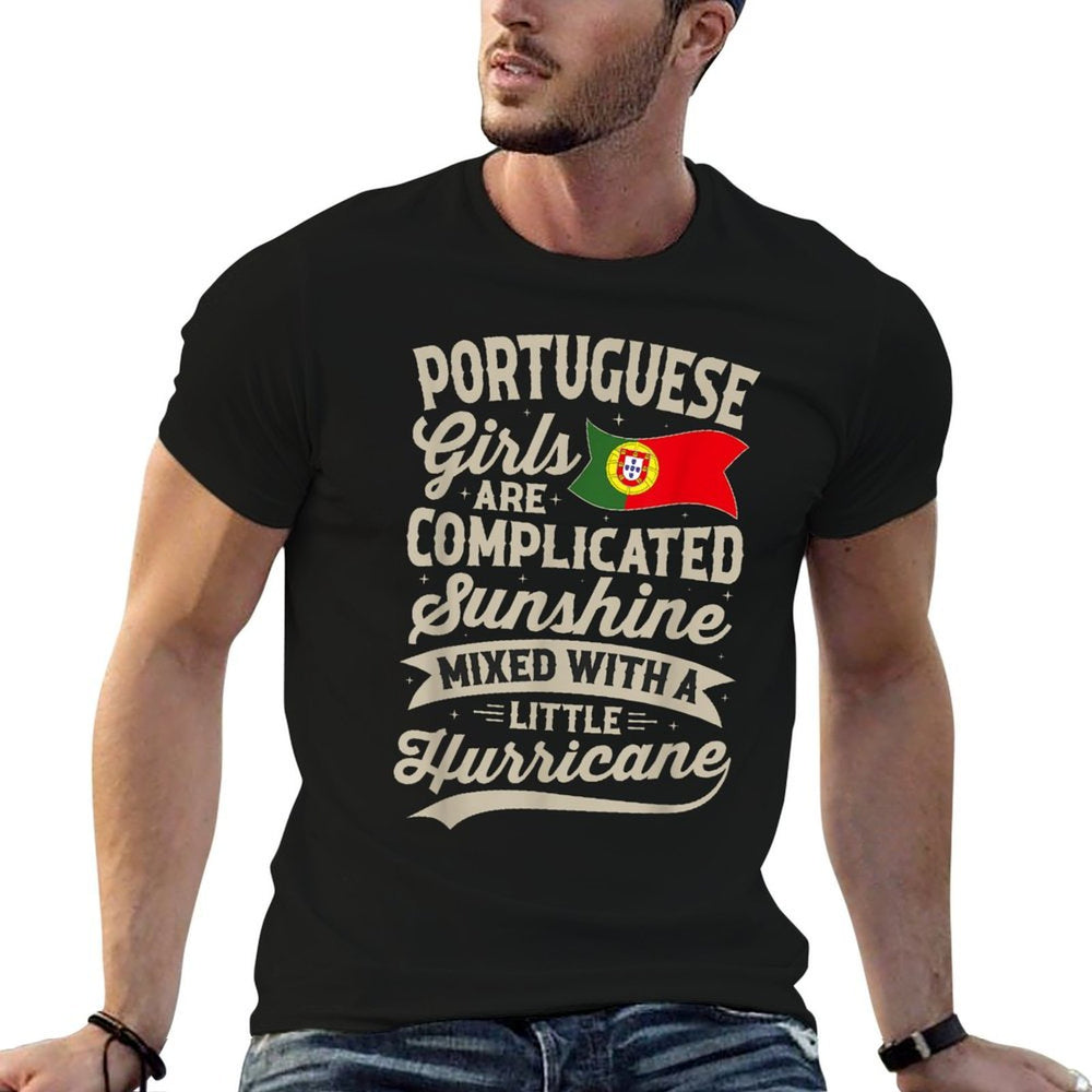 Portuguese Girls Funny Portugal Women  Rolled Sleeves T-Shirt