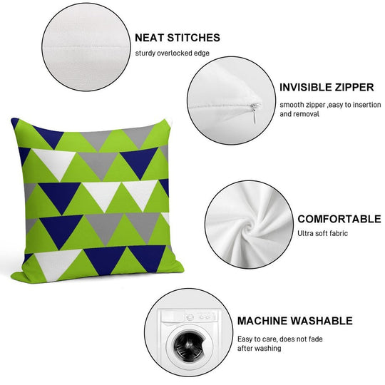 Arrows Lime Green,  Bright Navy Blue, Grey, And White Soft Warmth Comfort Throw Pillow