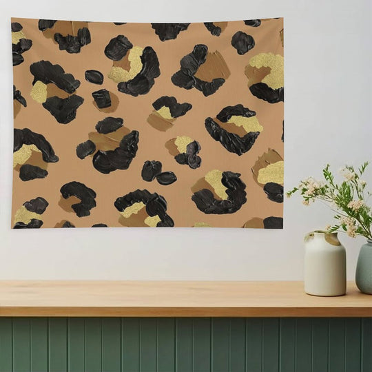 Leopard Print – Neutral & Gold Palette Tapestry