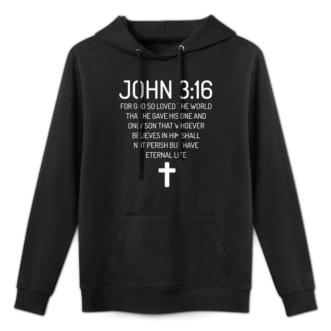 John 316 Bible Verse Scripture Christian God Loves Breathable Fabric Hoodie