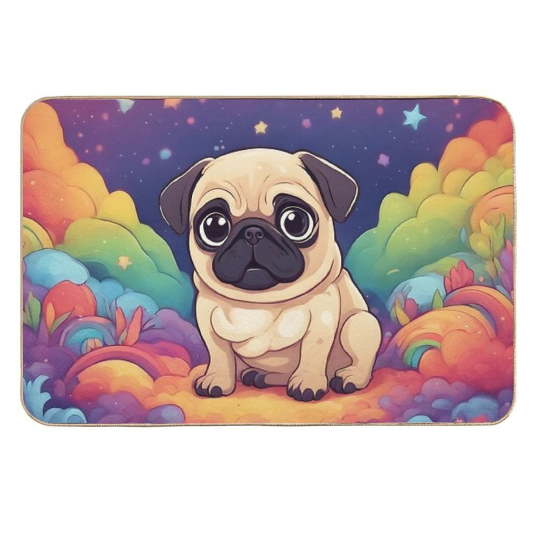 Little Pug  Rapid-Drying Bath Mat