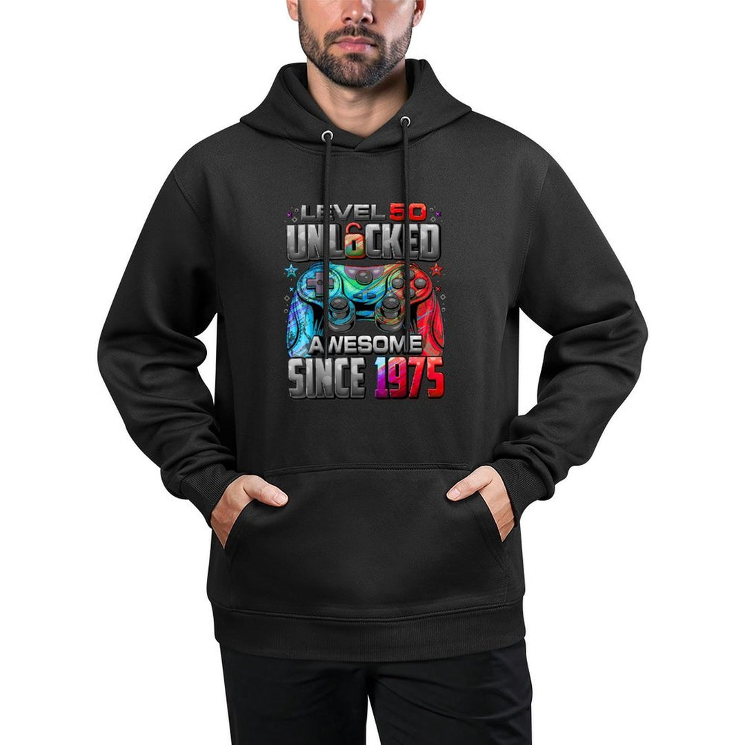 Level 50 Unlocked Awesome Since 1975 50th Birthday Gaming Casual Wear Hoodie