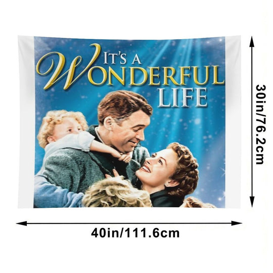 Vintage It's A Wonderful Life Vintage Classic Movie 1940s Tapestry
