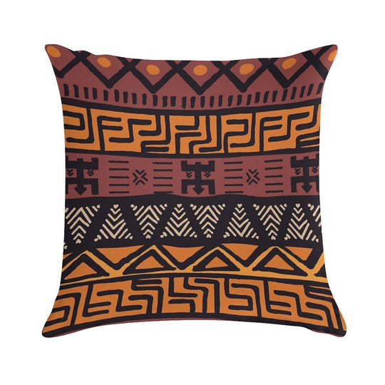 African Tribal Mudcloth Pattern Soft Gift Ready Throw Pillow