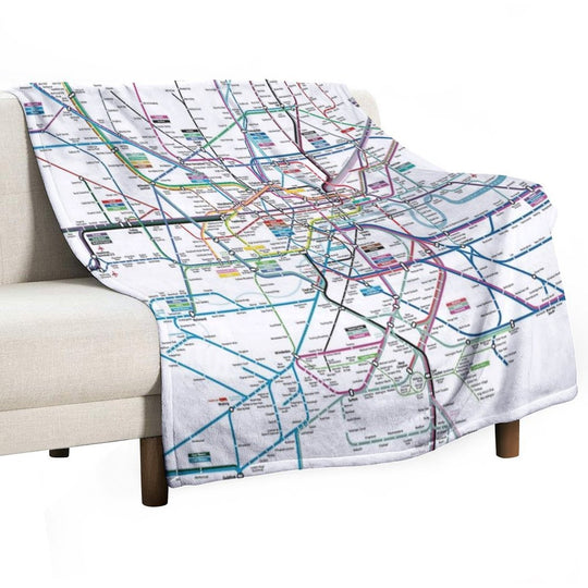 London AllRail Map Lightweight Throw Blanket