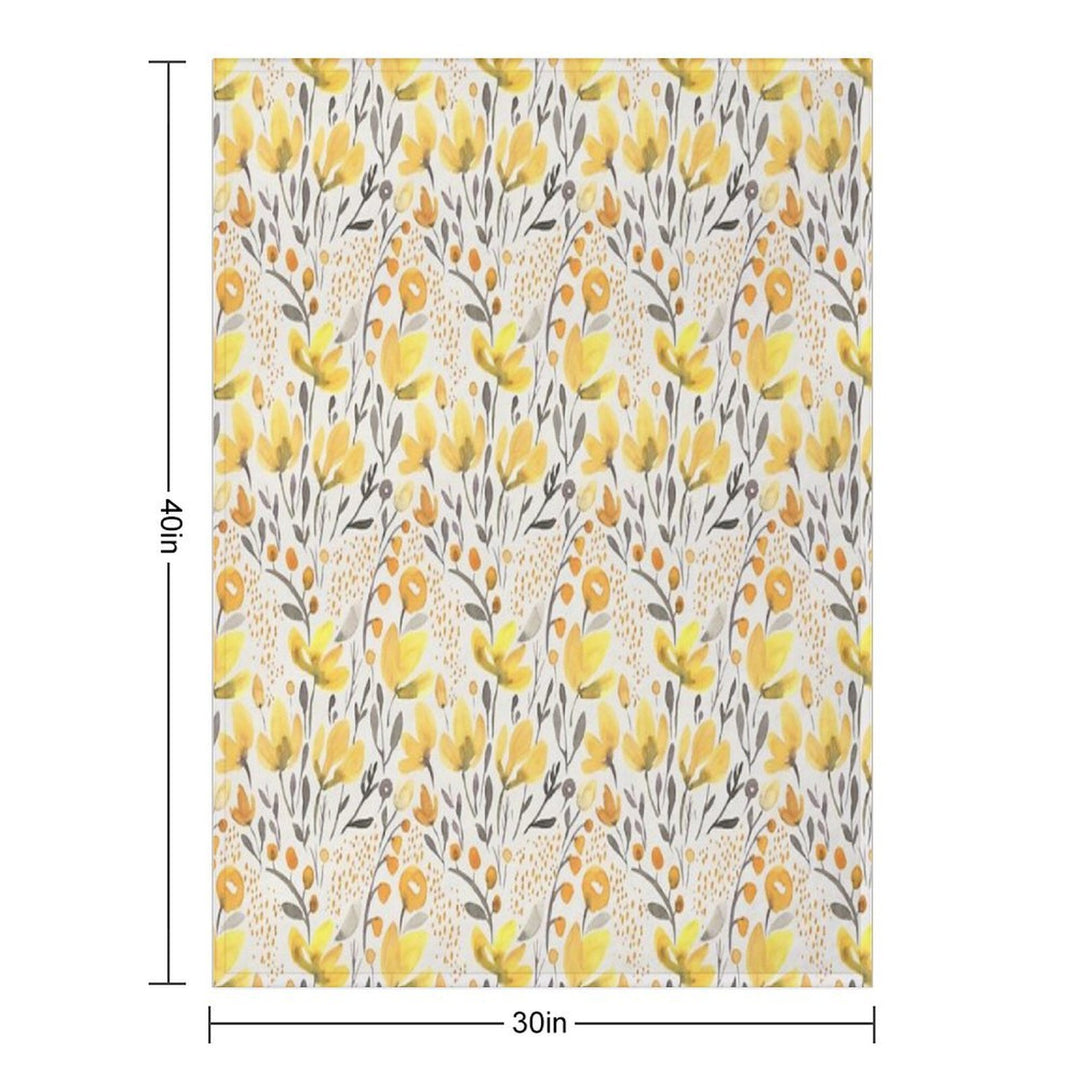 Yellow Field Wrinkle-free Throw Blanket