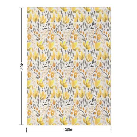 Yellow Field Wrinkle-free Throw Blanket
