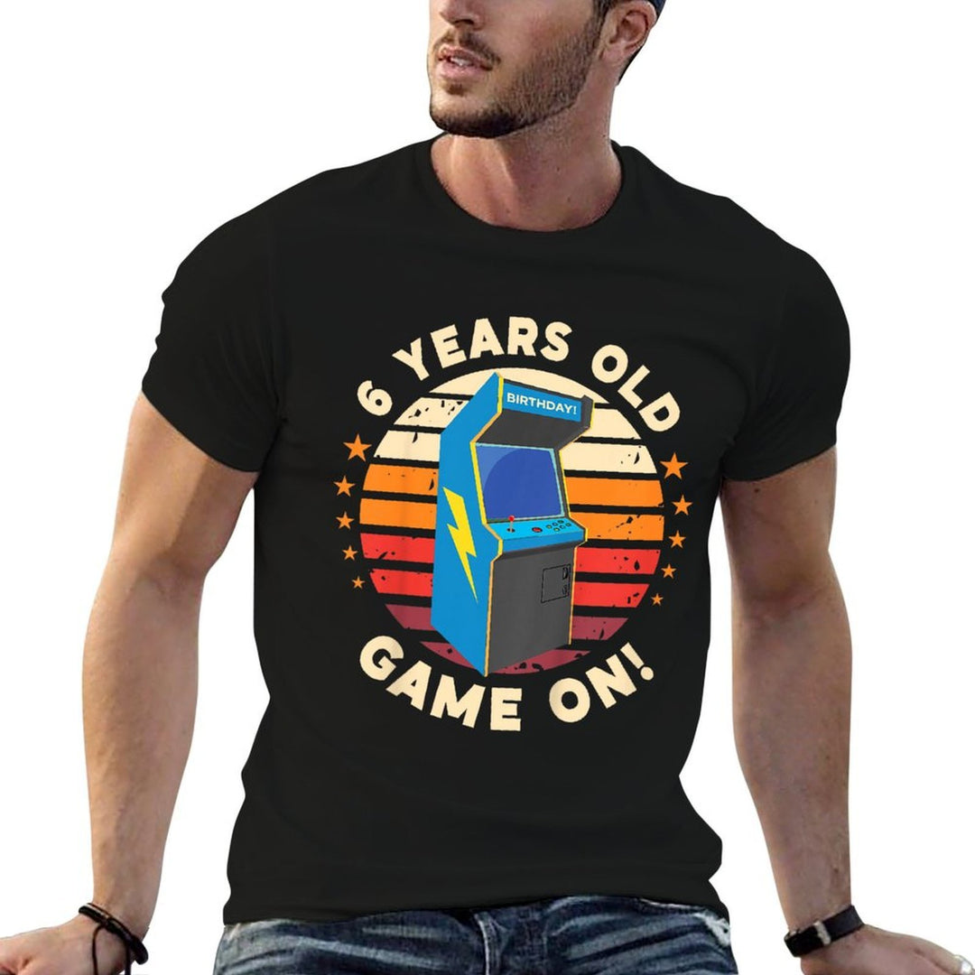 6 Year Old Birthday Wear Retro Arcade Game On Arcade Theme  Vintage-inspired T-Shirt