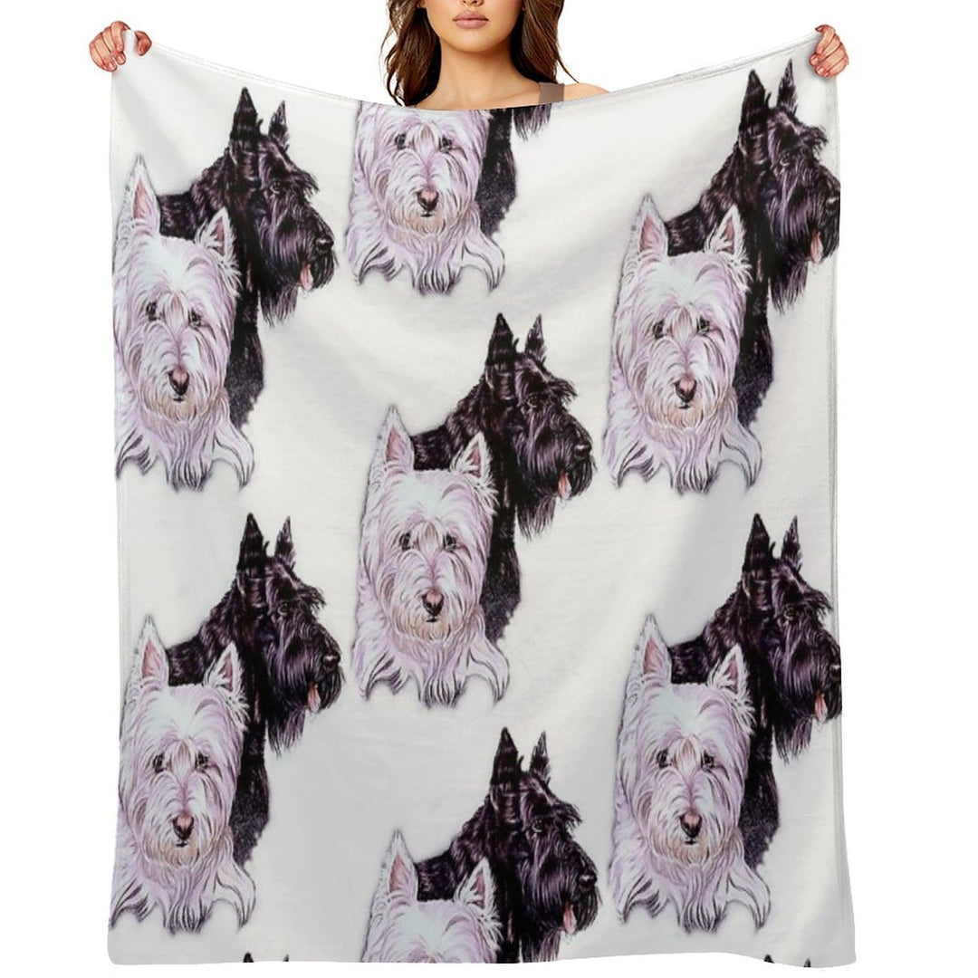 Scotty And Westie Gallimaufry Plush Throw Blanket